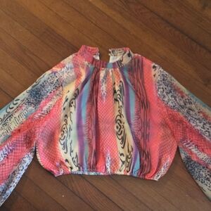 Vibrant Patterned Long Sleeve Top